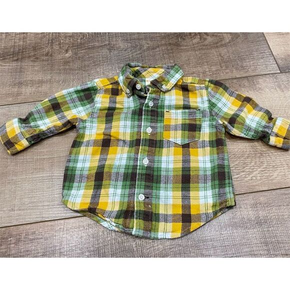 Gymboree baby boy Plaid Button-Down Shirt 6-12 Months Multicolor - Picture 1 of 2